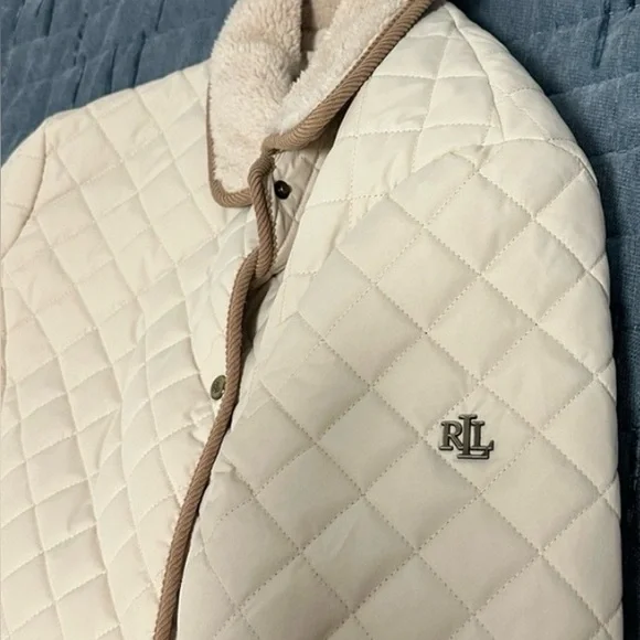 Lauren Ralph Lauren Off-White Quilted Utility Jacket - Picture 8 of 11